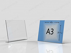 מעמד תפריט שילוט A3 אופקי פרספקס רגל L מעמד תפריט שילוט A3 אופקי פרספקס רגל L