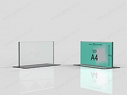 מעמד תפריט שילוט 1/3 מדף A4 אופקי פרספקס רגל T מעמד תפריט שילוט 1/3 מדף A4 אופקי פרספקס רגל T