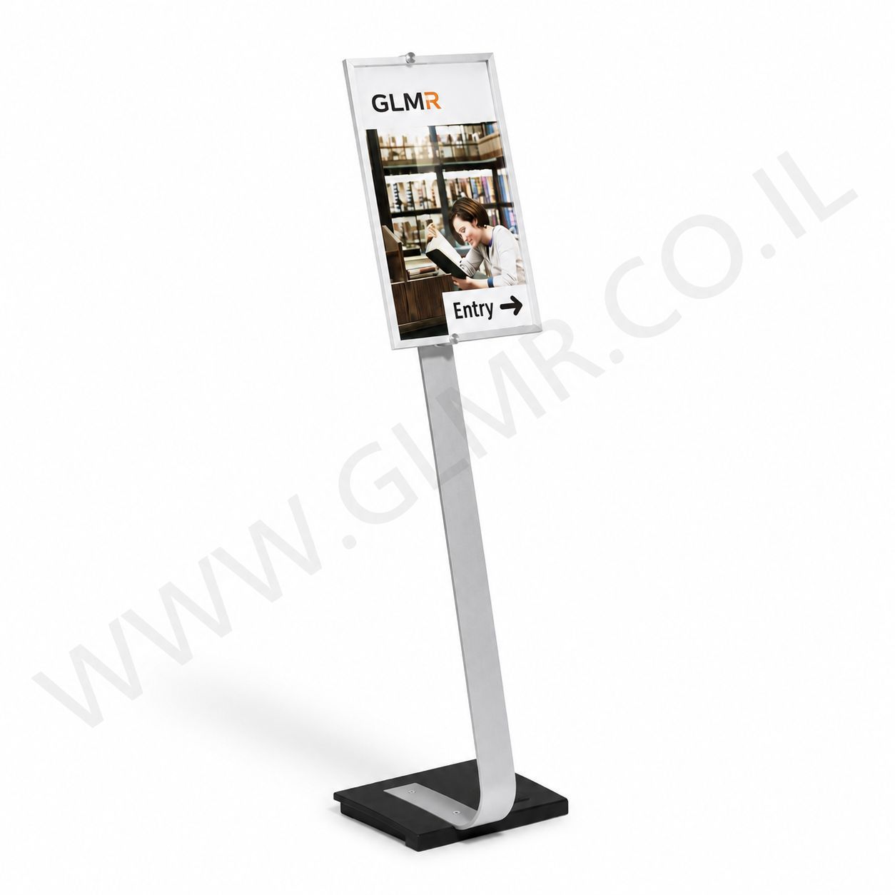 מעמד מידע רצפתי אדריכלי DURABLE CRYSTAL SIGN אלומיניום A3 מעמד מידע רצפתי אדריכלי DURABLE CRYSTAL SIGN אלומיניום A3