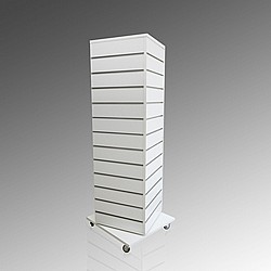 סטנד מחורץ 4 פאות עם גלגלים - 40X40X132H סטנד מחורץ 4 פאות עם גלגלים - 40X40X132H