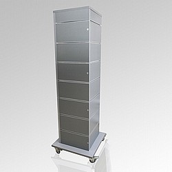 סטנד מחורץ מסתובב עם גלגלים -30x30x125H סטנד מחורץ מסתובב עם גלגלים -30x30x125H