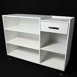 דלפק מדפים לבן דלפק מדפים לבן